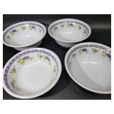 4 Vintage Melamine Ware Bowls- Grapes