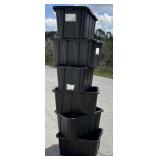 6 HDX 27 Gallon Black Storage Bins / Totes