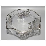 Vintage Poppy Silver Tone Flower Bowl