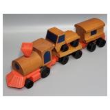 Vintage 1972 Mattel Wooden Train and Truck