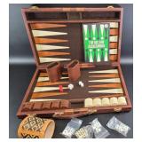 Vintage Backgammon Game with Cup of Dice