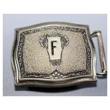 Vintage Art Deco Silver Plated "f" Initial Buckle