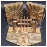 Vintage Bronze Bookends and Pen Holder