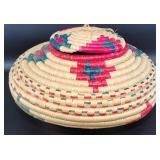 Vintage Mexican Basket with Top Hanging