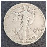 1943 Liberty Walking Half Dollar Silver Coin