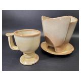 Frankoma Pottery Cup Plate & Planter