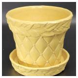 McCoy Pottery Yellow Quilted Design Flower Pot