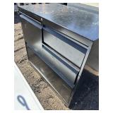 Black metal storage cabinet