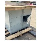 Shop table with cabinet