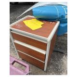 Rolling 3 drawer Side table