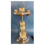 Fluorescing  Akro Agate Slag Glass Ashtray Stand
