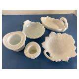 Fluorescing  Westmoreland Milk Glass Pieces