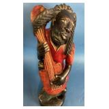 Carved Wooden Sculpture of a Rastafarian