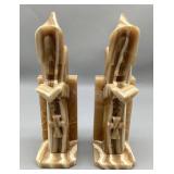 Alabaster/Onyx Monk Bookends
