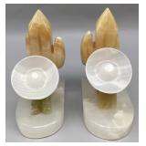Onyx and Alabaster Mexican Siesta Bookends