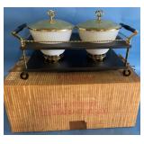 Fire King MCM Casserole Chafing Dish Set No. 1850