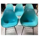 Five MCM Plastic Molded Chairs