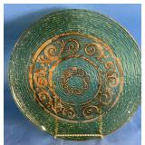 Mid-Century Modern Culver Olive Green Platter