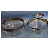 Dorothy Thorpe Silver Band Chip/Dip & Punch Bowls
