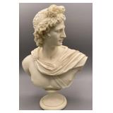 Handmade Alabaster Bust of Greek God Apollo