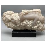 Peggy Ylllach 1972 Sculpture on Wooded Block
