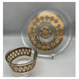 Culver Valencia 22kt Gold Platter and Bowl Set