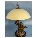Signed Sculptural Monkey Table Lamp