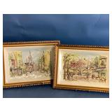 Lenwile Ardalt Ceramic Relief Scenes in Frames