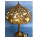 Edward Miller & Co. Pittsburgh Slag Glass Lamp