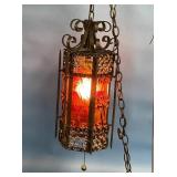 Wrought Iron Spanish-Style Hexagonal Hanging Lamp
