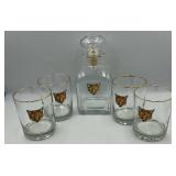 Richard E Bishop Regal Fox Decanter Set