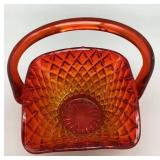 Indiana Glass Amberina Diamond Point Basket