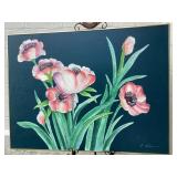 Hand Painted Acrylic Flower Painting by E. Lee