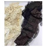 Vintage White & Black Lace Linens & Pieces