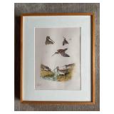 Signed Boris Riab Print Bird Series in Frame