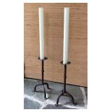 Bronze Metal Candlesticks 15 ins. Tall