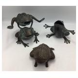 Bronze & Brass Frogs With Patina