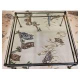 Glass-Top Coffee Table with Metal Frame