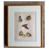 Signed Boris Riab Print Bird Series in Frame