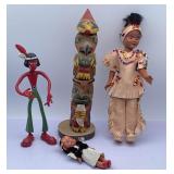 Native American Schleich Bendy Figure, Beaded & Ja