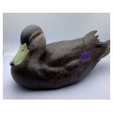 Hand-Painted Black Duck Drake Decoy, 13-3/4 ins.