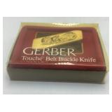 Gerber Touché Belt Buckle Knife Brass & Wood Inlay