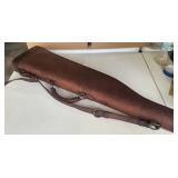 Vintage Leather Rifle or Shotgun Case with Strap
