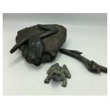 Phil Vanderlei Bronze Frog Sculptures Paired With