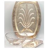 Gotham & Sheffield Silverplated Trays & Basket