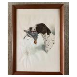 Signed Boris Riab Print Hunting Dog Print
