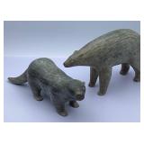 Two Hand Carved Soapstone Figures