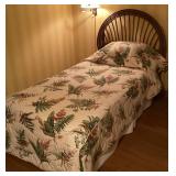 Natural Tree Branch Twin Headboard with Bedding