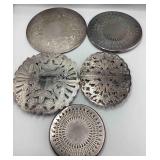 5 Silver Plate Trivets by Wallace, Lunt, Pilgrim &
