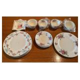 Crown Staffordshire Bone China Tea Set & plates